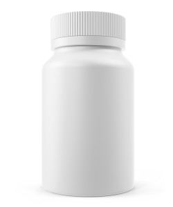 White Blank Jar for tablets with shadow. 3d illustration High resolution